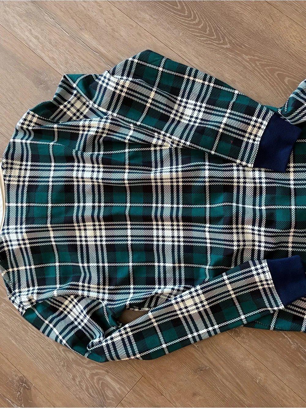 Ralph Lauren Green Black White Plaid Long-Sleeve Polo